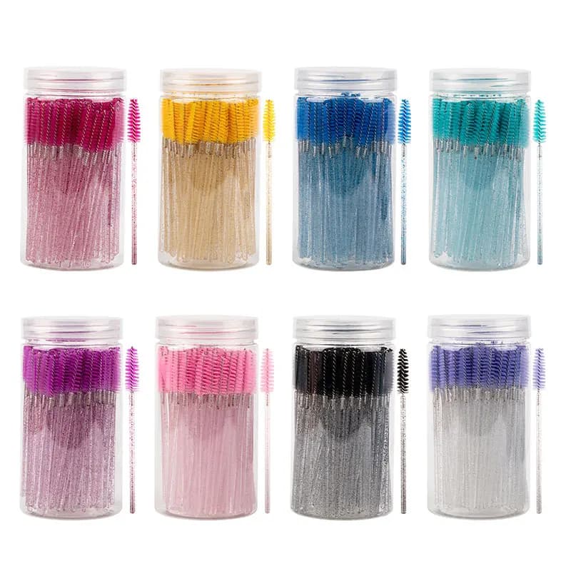 50 pcs disposable brush for makeup eyelashes crystal handle sticks for mascara applicator stick supplies for extension eyelashes