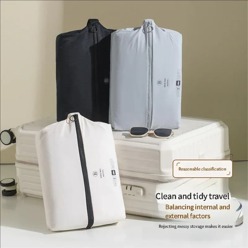 Borsa portaoggetti per scarpe da viaggio portatile 1PC Borsa per organizer per bagagli impermeabile Borsa con cerniera per riporre il panno Borsa per scarpe facile da pulire