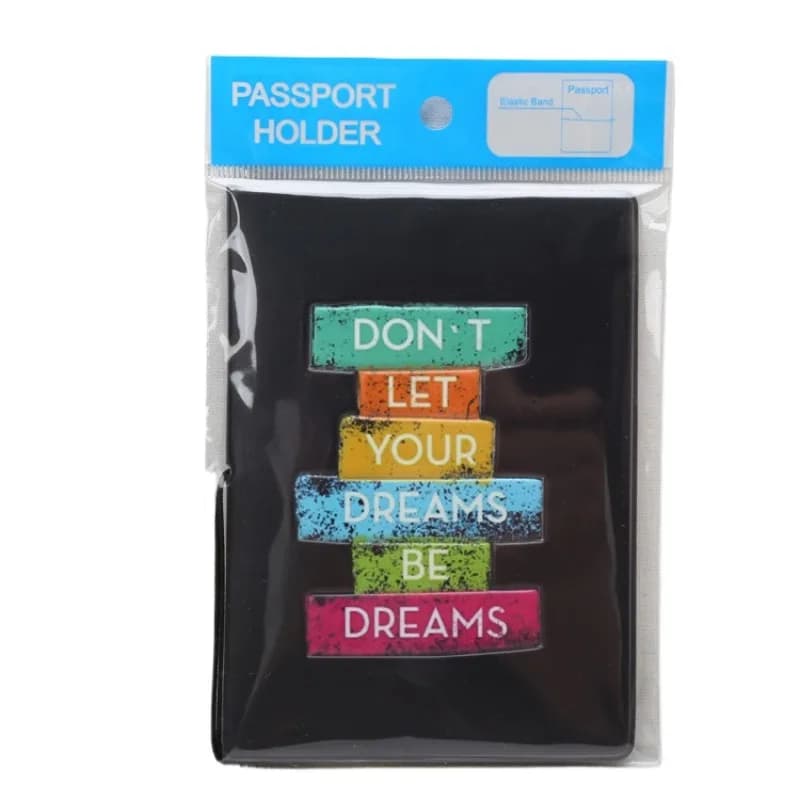 Porta passaporto alla moda Portafoglio da viaggio nero con corda per legare Custodia protettiva per passaporto Custodia protettiva per passaporto da donna e uomo