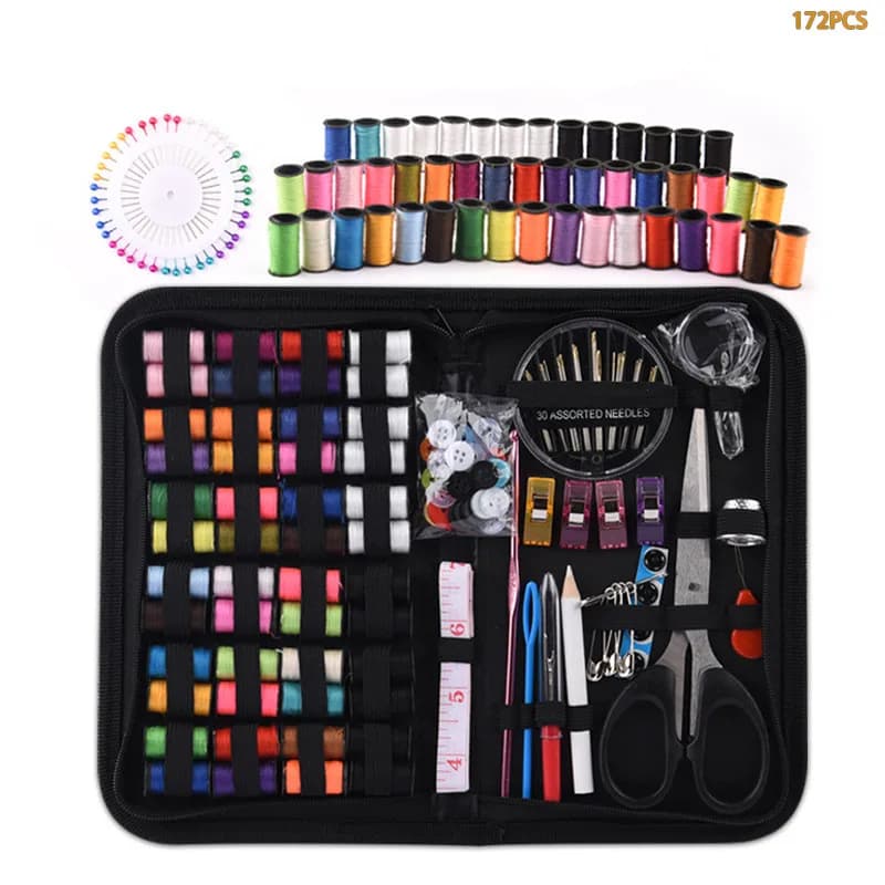 Kit da cucito Abbigliamento in tessuto fai-da-te Set di scatole multifunzione per quilting a mano Cuciture per filo da ricamo Accessori per utensili Kit di cucito