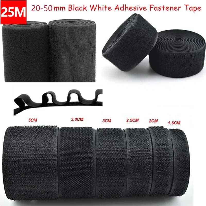 Nastro in velcro non adesivo da 1/5/25 metri, striscia di fissaggio da cucire, velcro magico in nylon riutilizzabile per cucito fai da te, artigianato e abbigliamento