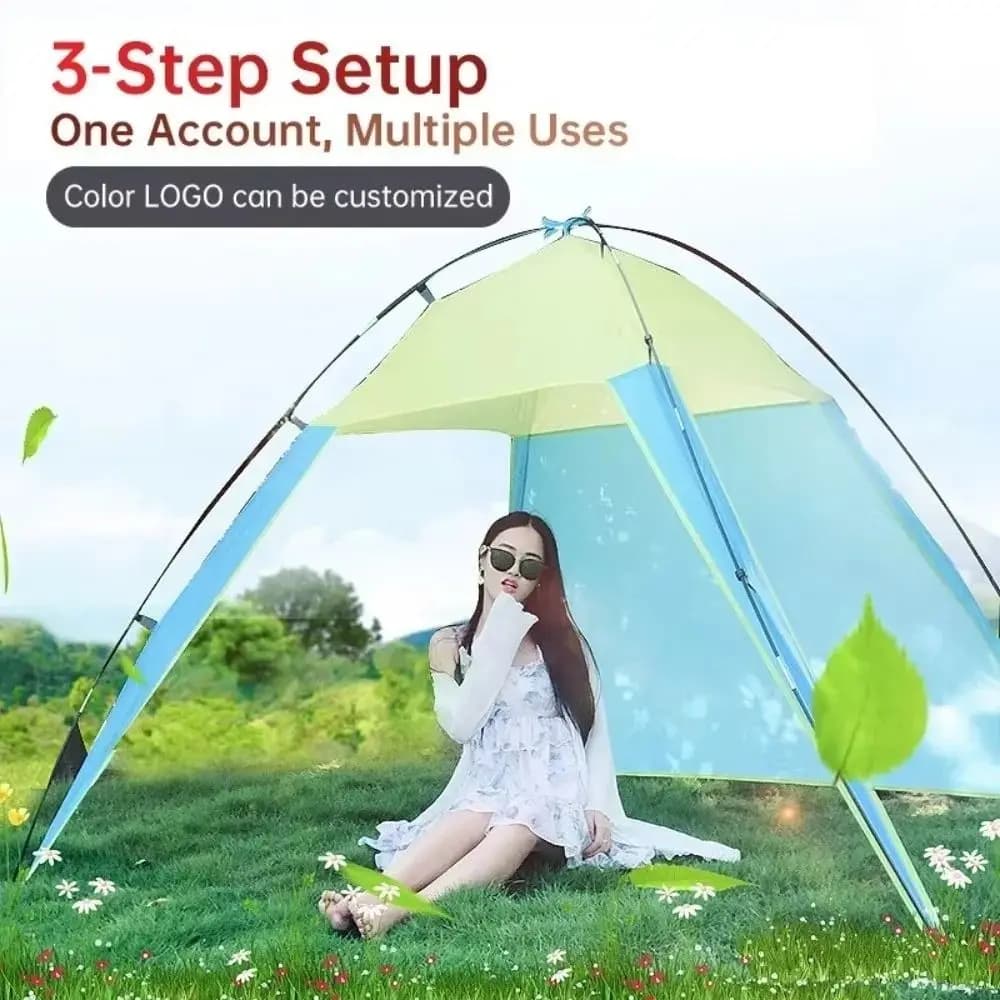 Picnic Outdoors Canopy Fishing Tent Anti-UV Sun Shade Camping Tent Waterproof Lightweight Beach Shelter Tent Awning Tent
