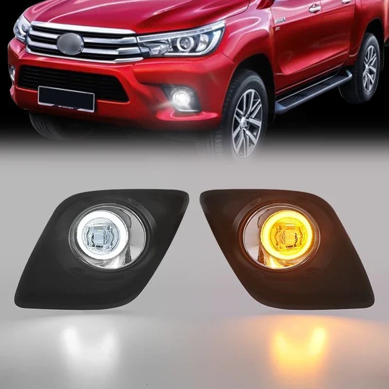 Per Toyota Hilux Revo 2015 2016 2017 2018 2019 Auto Fendinebbia LED Alogene Luci Diurne DRL Paraurti Anteriore Luci Diurne 12V