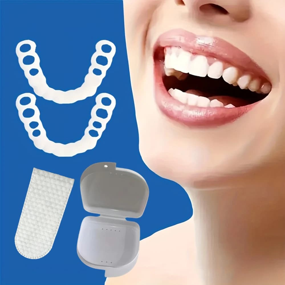 Nuove Faccette Dentali Flessibili per Sbiancamento, Riutilizzabili per Tutta la Bocca, Nascondono Perfettamente Difetti, Spazi vuoti e Macchie .......H2931