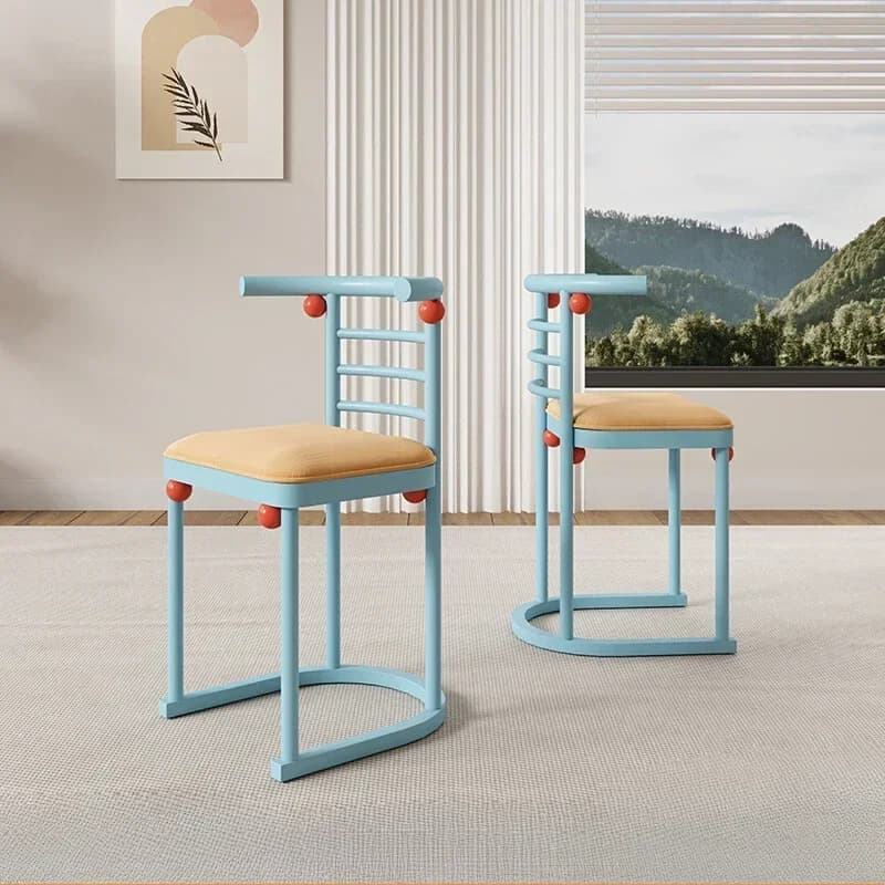 Sedie da pranzo di design di lusso Sedie da soggiorno da gioco per matrimoni blu Sedie da cucina con accento Vanity Sillas De Comedor Mobili per la casa