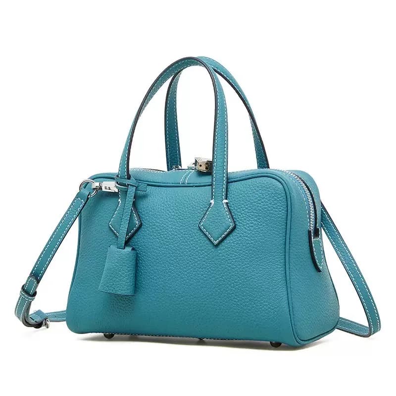 Genuine Leather Fashion Women's Handbag Luxury Designer Ladeis Shoulder Crossbody Purse Bags Female Cowhide Bowling Bag 2026 New