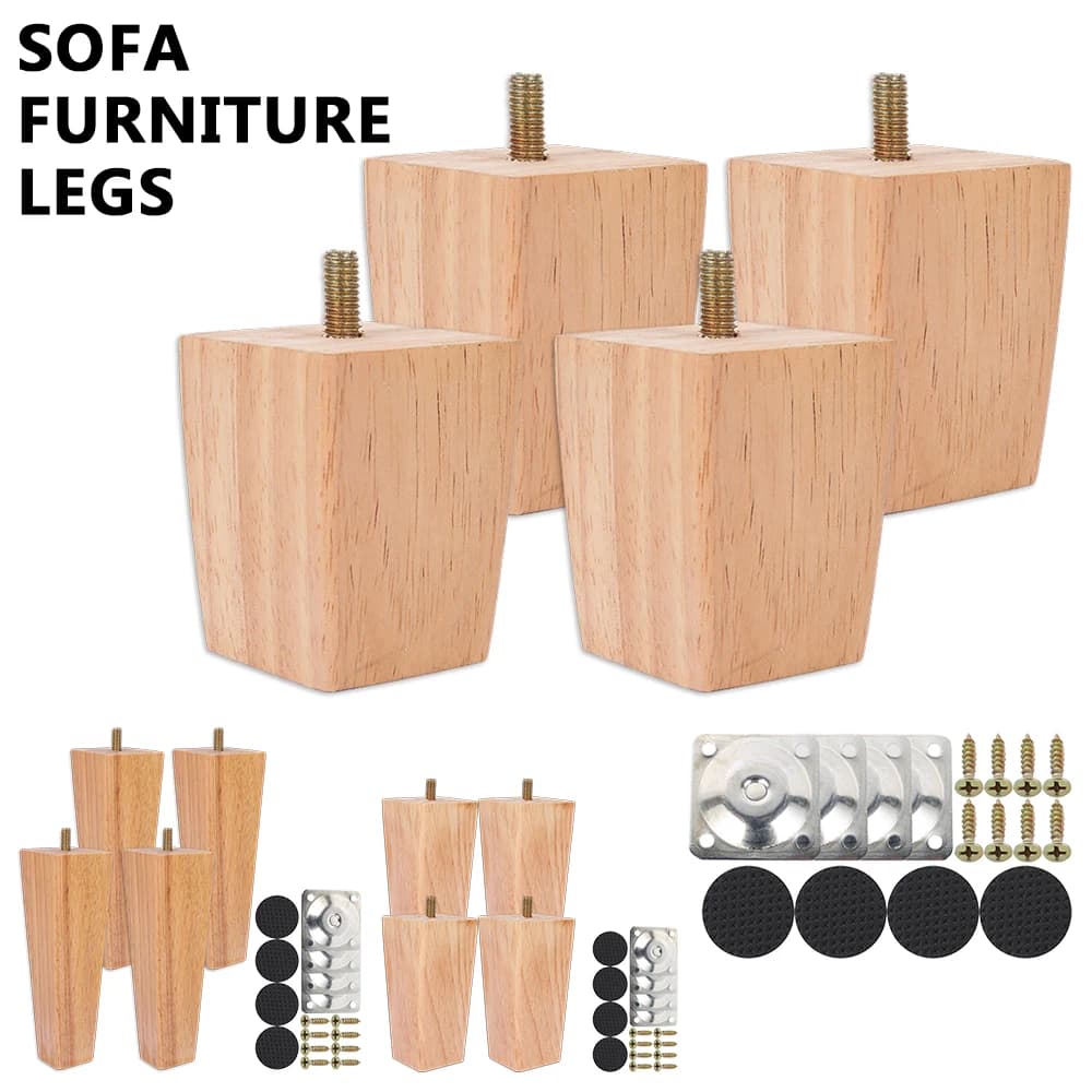 4 pezzi 6/10/15 cm piedini per mobili in legno massello divano armadi gambe letto quadrato tavolo sedia piedi di ricambio accessori per mobili per la casa