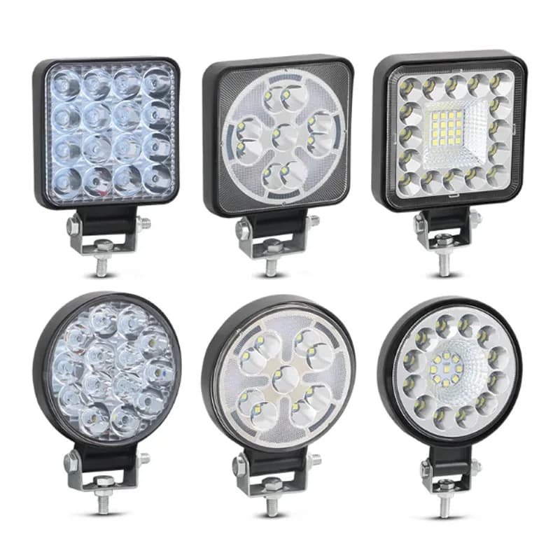 1 pz Led Work Light 14/16LED 42W 48W 63W 96W 6000K 2835 MINI Square Circle Flash bianco giallo LED guida fendinebbia Bar 12V 24V
