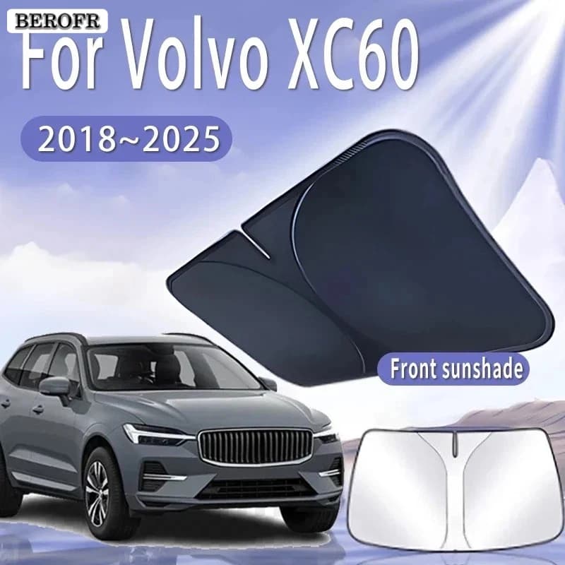 For Volvo XC60 2018~2025 2022 Foldable Car Sun Visor Front Windshield Sunshade Heat Insulation Summer Cooling Auto Accessories