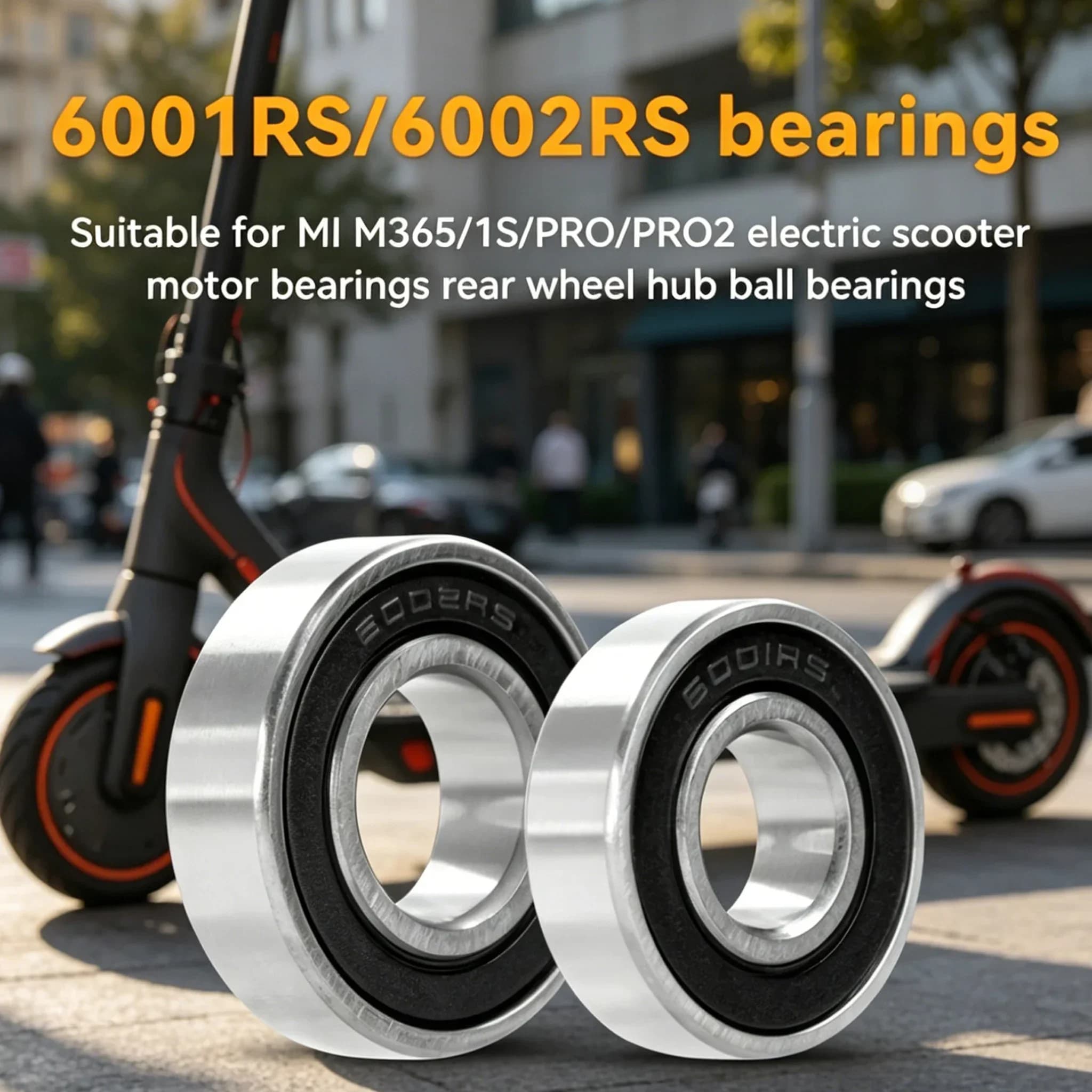 Motor Bearings for Xiaomi M365 Pro 1S Electric Scooter Front And Rear Wheel Hub 6001RS 6002RS Ball Bearings Parts Accessories