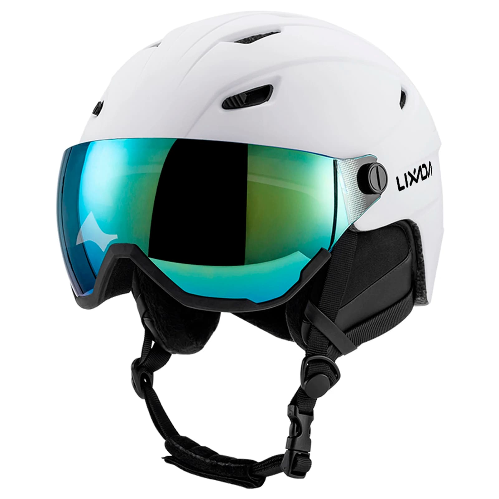 Casco da sci integrato per uomo e donna, casco da snowboard con visiera rimovibile, occhiali integrati per sci e snowboard