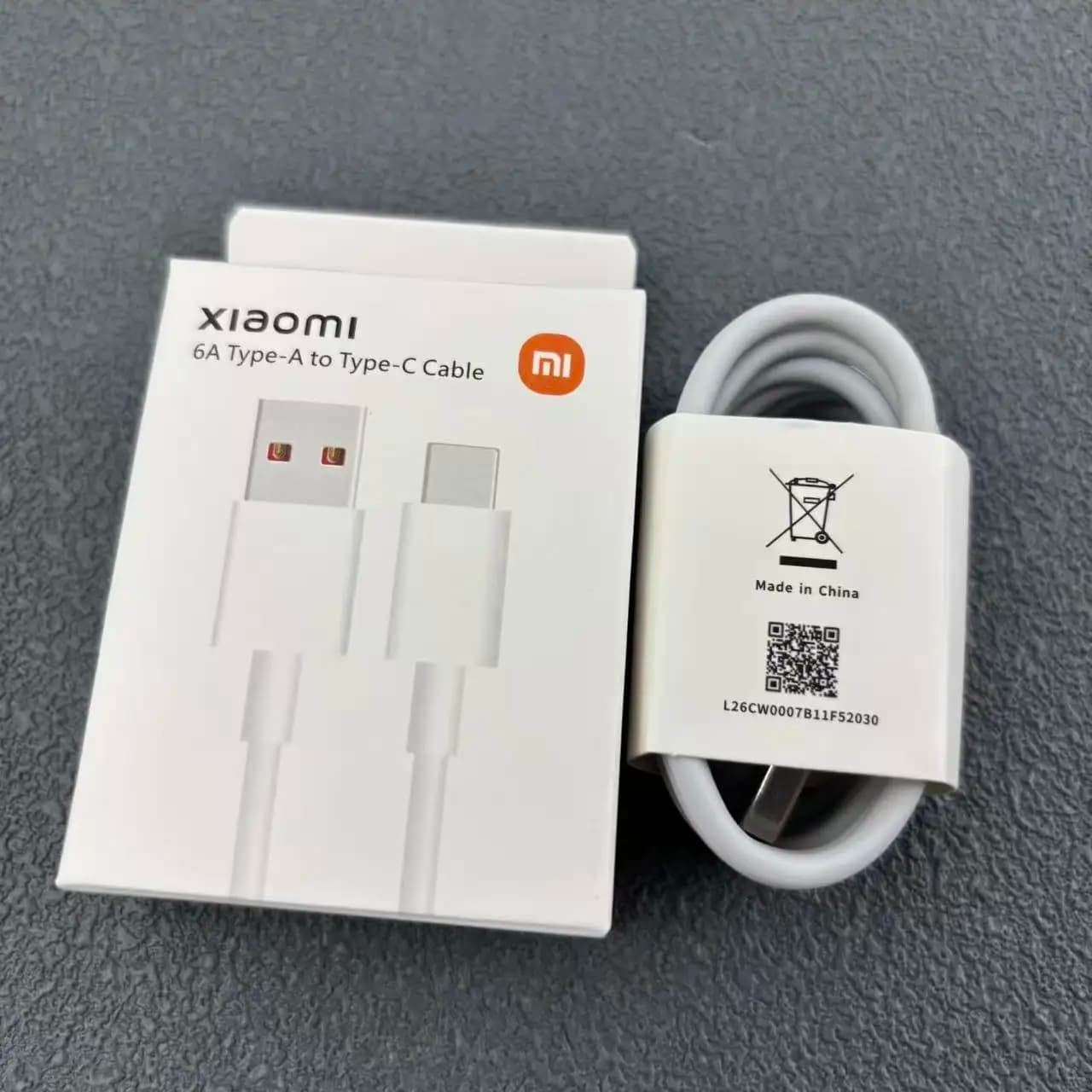 Xiaomi 6A Type-A to Type-C Cable 100cm Turbo Fast Charging and Data Transmission for MI 17 15 14 Ultra 13 12 10 9 Pro 15T 14T 9T