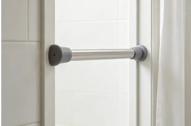 Hot Sale Adjustable Spring Tension Curtain Rod 5 8 Metal Chrome 48 to 75 Inches Best Seller