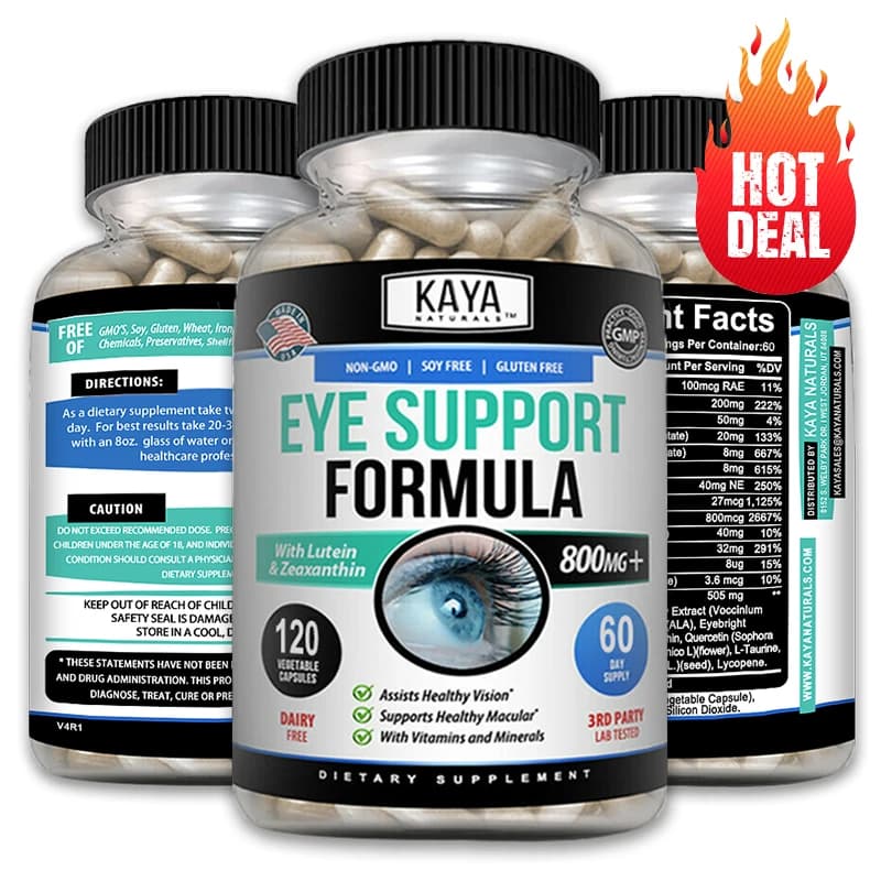 Eye health supplement: vitamins for eyes with lutein, zeaxanthin and blueberry extract, lutein mix for eye fatigue, healthy adults