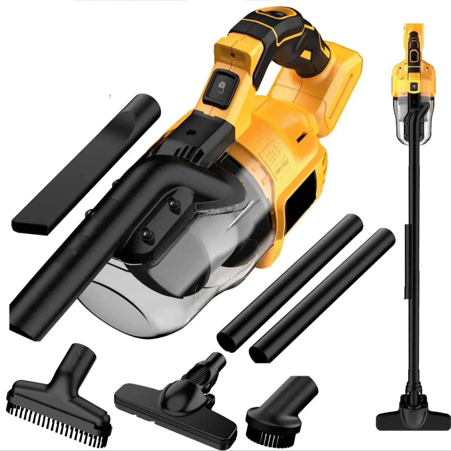 Aspirapolvere Portatile con Potente Motore da 400W, 46 CFM, per Pavimenti, Tappeti, Auto, Aspirapolvere Elettrico Portatile 5 in 1