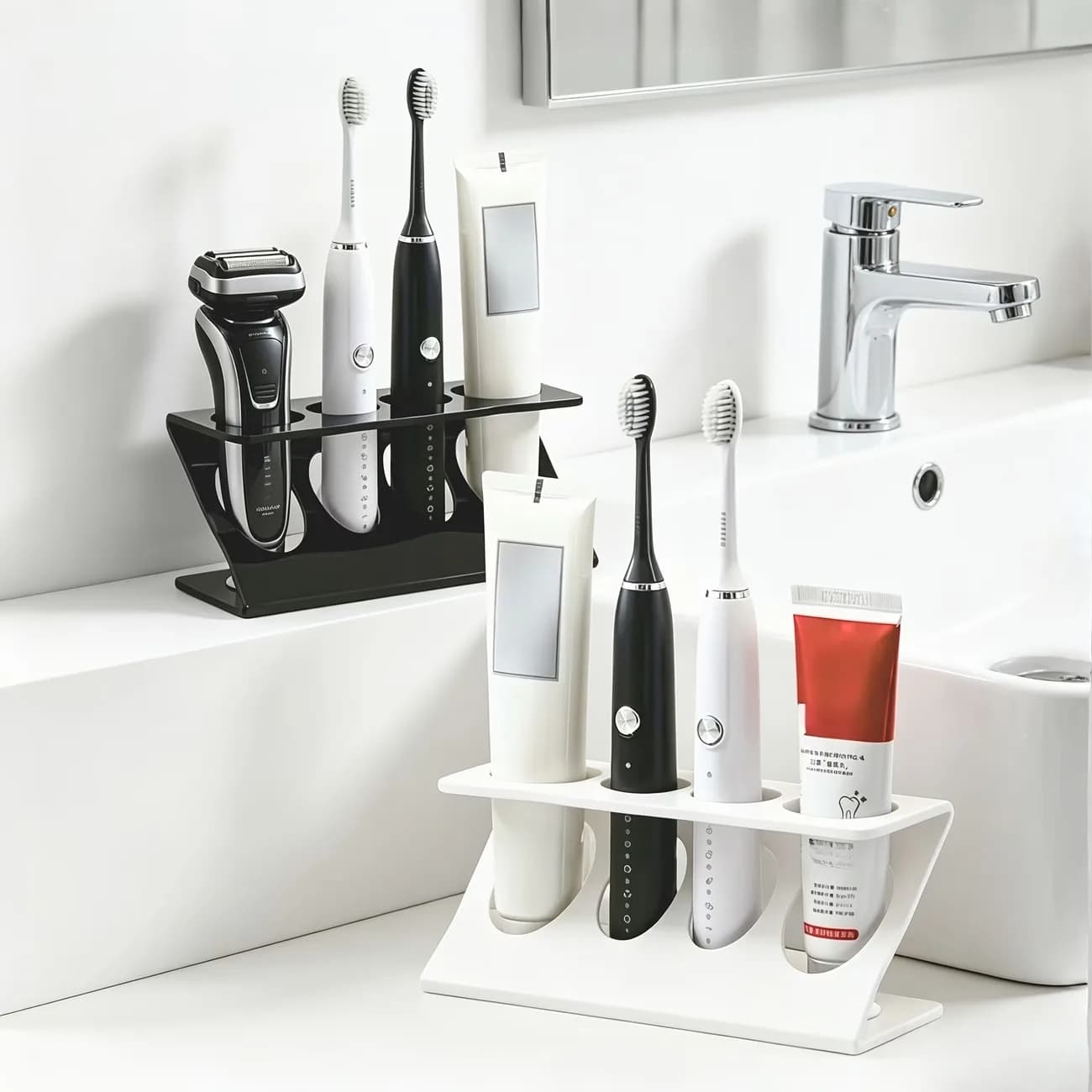 1/2Pcs Z-shaped Electric Toothbrush Holder, Bathroom Vanity Storage Rack, Razor, Toothpaste, And Dental Tool Storage Bracket