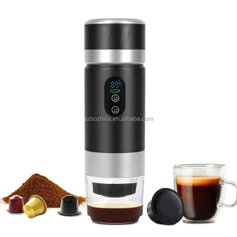 2026Detachable Battery 3 in 1 USB Powered Mini Portable Outdoor Espresso Machine Type C Travel Coffee Maker with Display