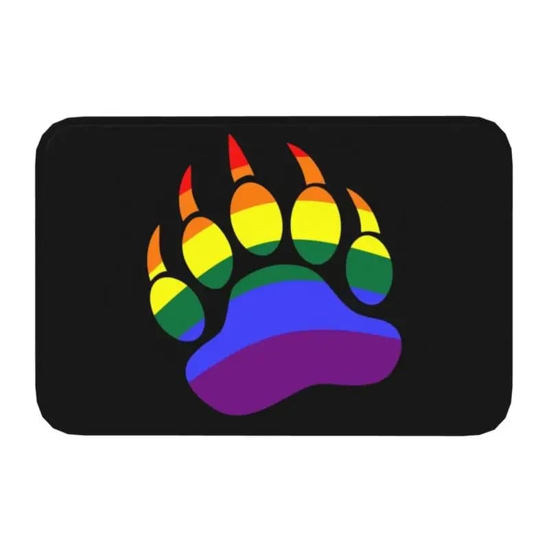 Zerbino personalizzato LGBT Rainbow Bear Paw zerbino antiscivolo GLBT Gay lesbiche Pride bagno cucina wc tappeto tappeto 40*60cm