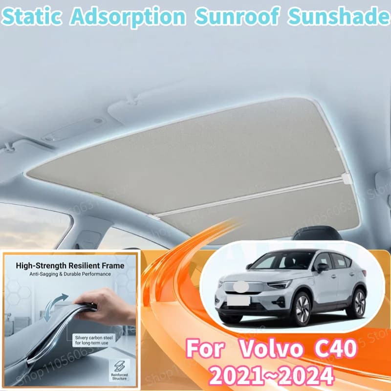 For Volvo C40 2021~2024 Sunroof Sunshade Skylight Cover Heat Insulation Curtain Auto Interior Accessories