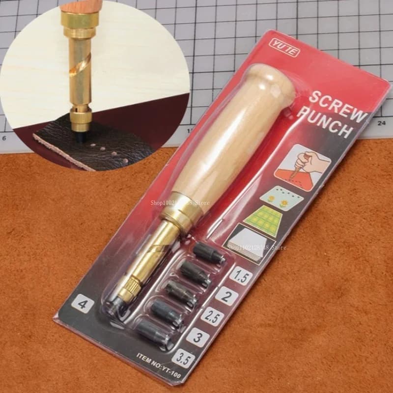 6 Different Models Silent Leather Automatic Punching Tools DIY Leathercraft Belt/Bag Round Hole Punch Leather Goods Accessories