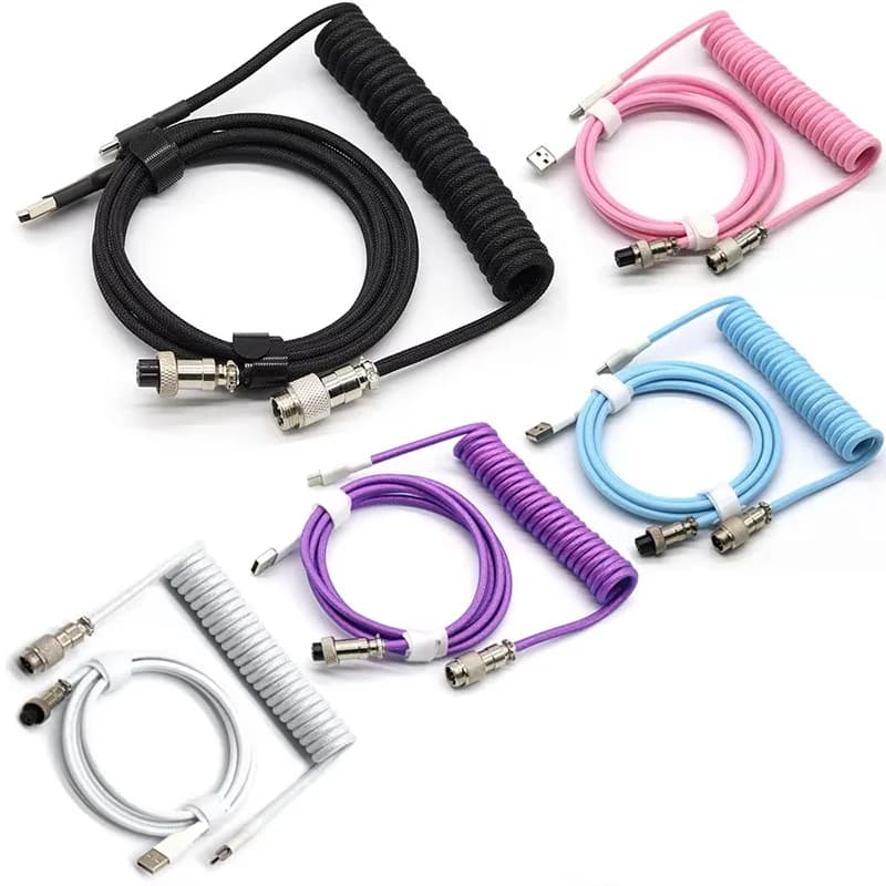 Cavo a spirale per tastiera meccanica, cavo Aviator, connettore da Type-C a USB, cavo aeronautico per tastiera, accessori per tastiere da gaming