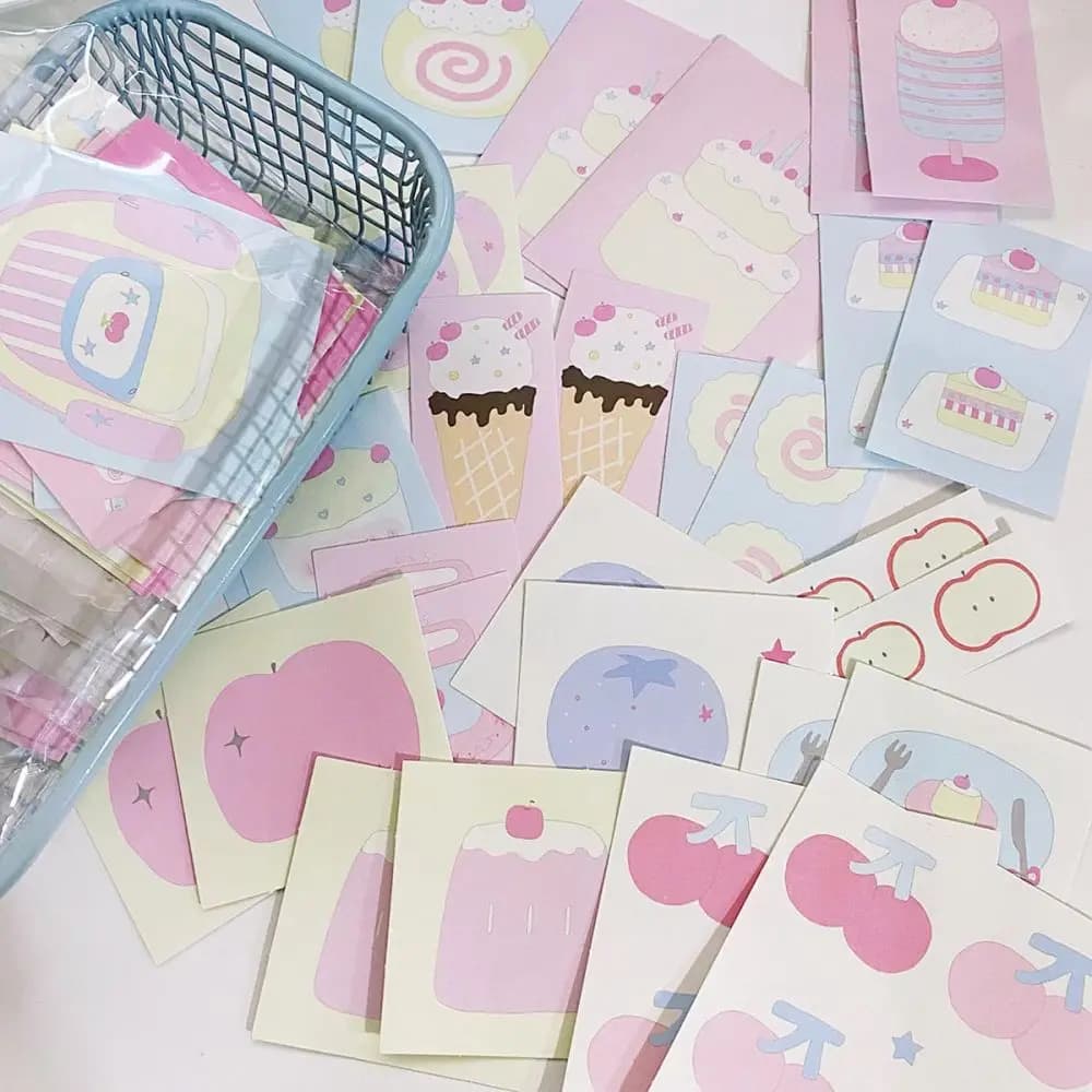 30Pc Stationery Journal Planner Sketchbook Stickers Aesthetic Cute Korean Deco Sicker for Scrapbook Stationery Diary Decoration