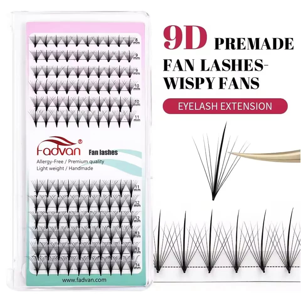 FADVAN 3D/7D/9D/13D Premade Wispy Sandwich Ciglia di visone finto Stelo affilato Russia Ventole di volume individuale Estensione delle ciglia
