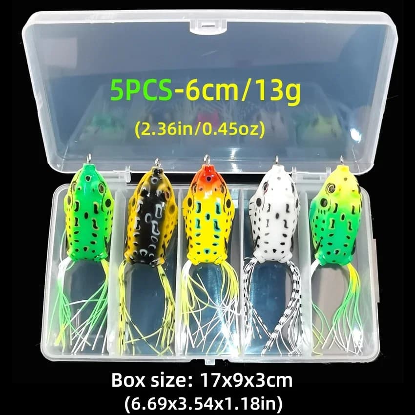 3/5 pezzi Topwater Wobblers esche da pesca Kit popping esca morbida tipo rana esche per la pesca d'acqua dolce d'acqua salata spigola