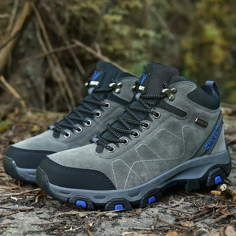 Stivali da neve da uomo Scarpe da ginnastica da trekking all'aperto in peluche comode e calde Scarpe da trekking da uomo di grandi dimensioni per sport da montagna resistenti all'usura