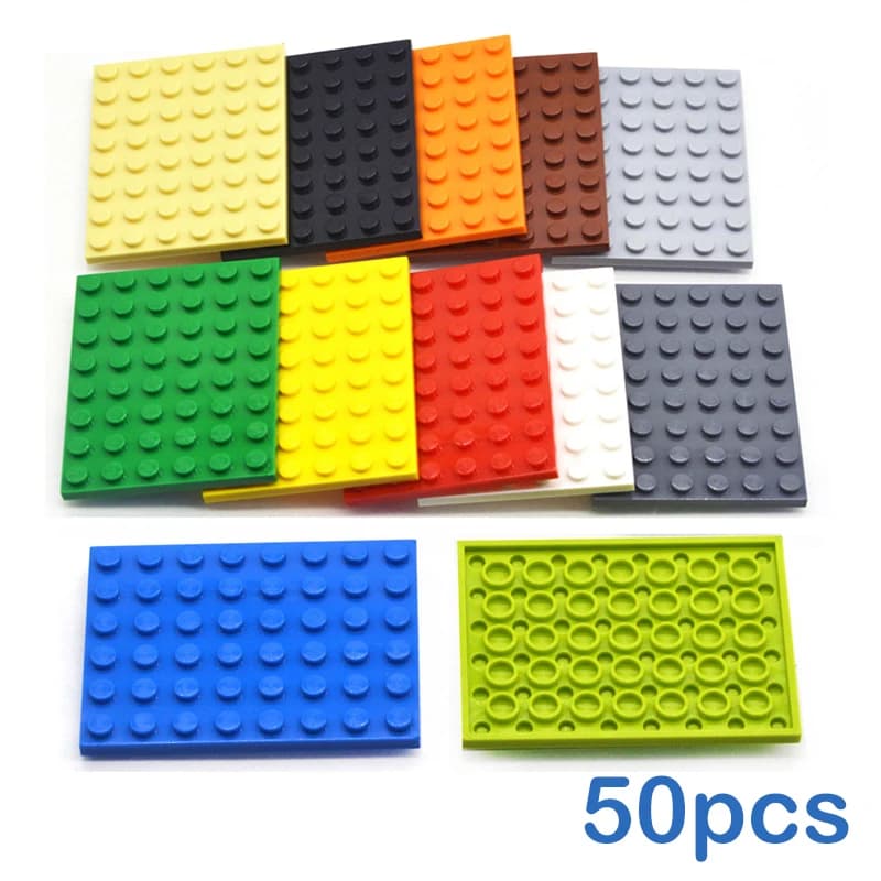 50 pezzi di blocchi fai-da-te 6x8 punti 12 colori educativi dimensioni Creative compatibili con 3036 giocattoli per bambini figure sottili mattoni