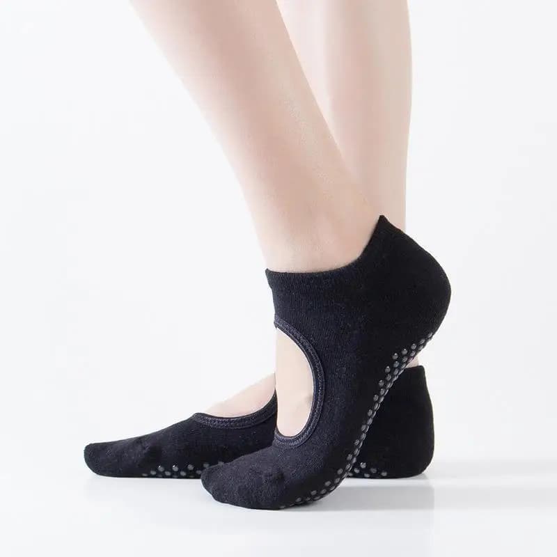 1/2pairs Backless Non-slip Fitness Yoga Socks Cotton Women Sport Pilates Socks Ballet Dance Slippers Sock Workout for Gym