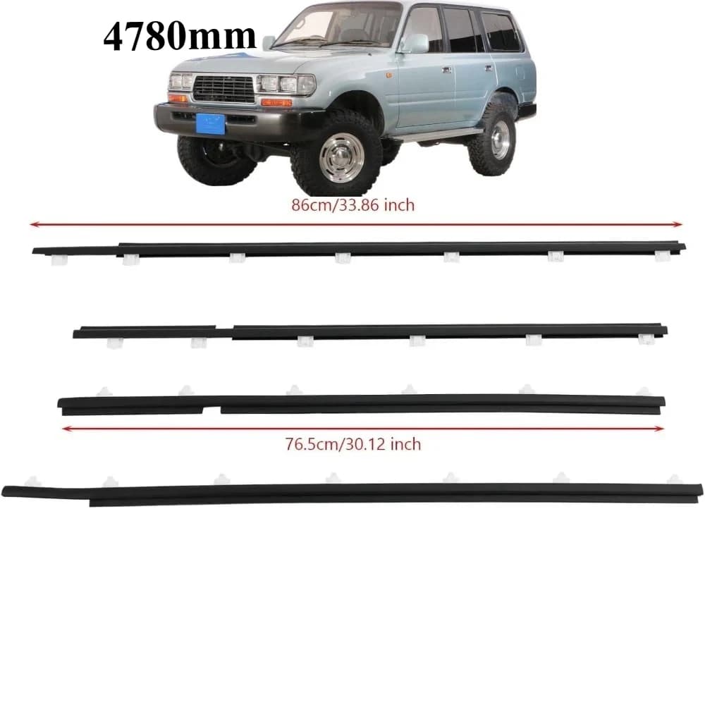 86 centimetri 76.5 centimetri 4 pz Guarnizione Esterna Della Cinghia Della Porta Guarnizione per Breve Land Cruiser FJ80 HZJ80 4780mm 1988-1992 68210-60010 Non Adatta Lunga
