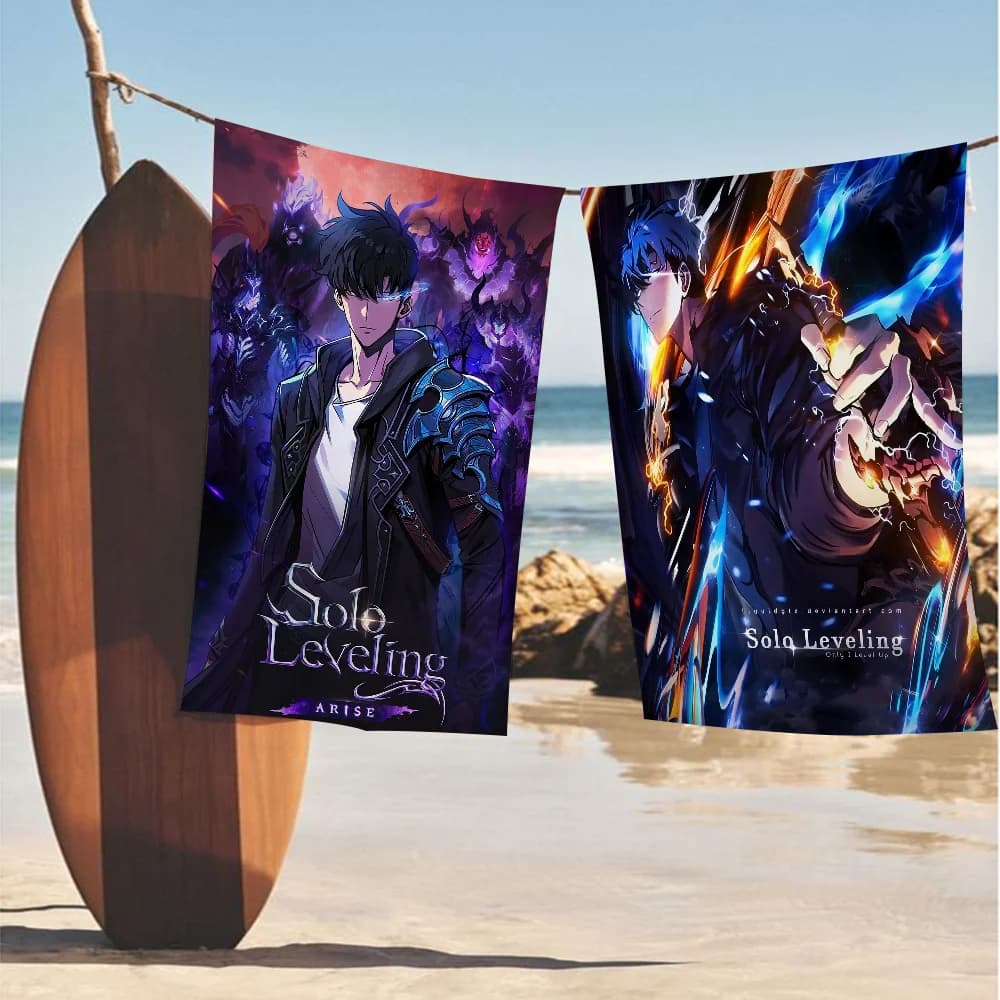 S-solo L-leveling Anime Anime Beach Asciugamano da nuoto Morbido assorbente Panno per il viso Regali per bambini Per i bambini Viaggi Campeggio Palestra