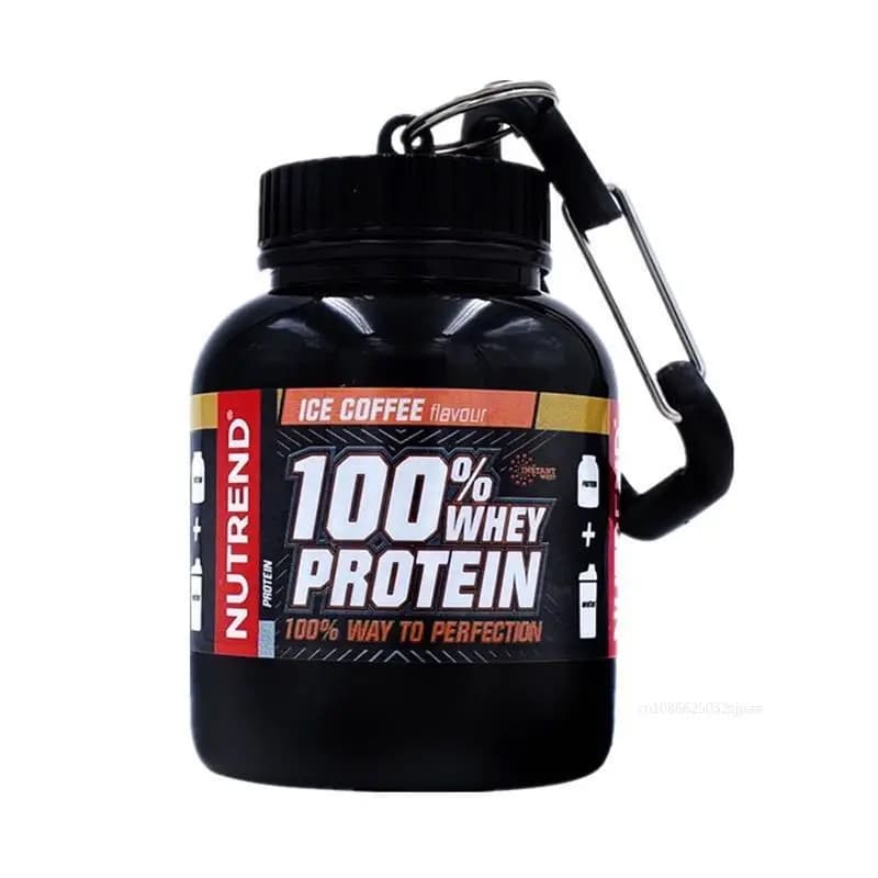 Protein Keychain Sports Keychain with whey protein Portable container for protein powder Organizer of pills Water bottle for sports nutrition