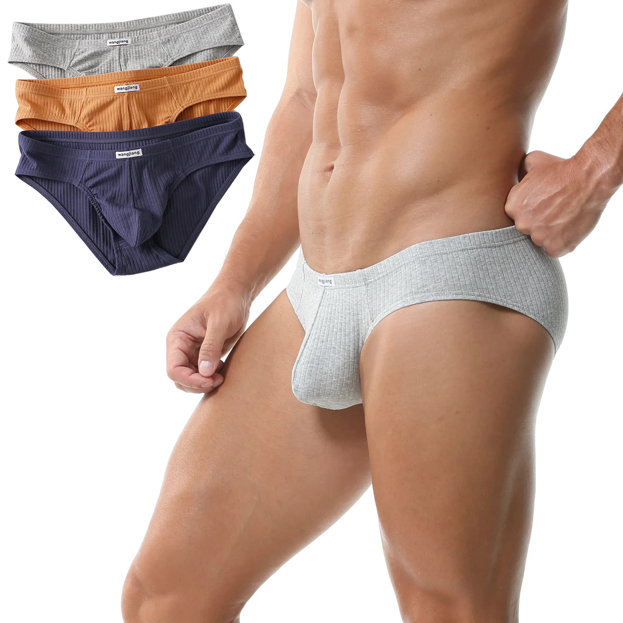 3 PZ/LOTTO Slip da Uomo in Cotone Biancheria Intima da Uomo Mutandine 3XL Mutandine Traspiranti da Uomo Stretch Solido Pantaloncini Comodi