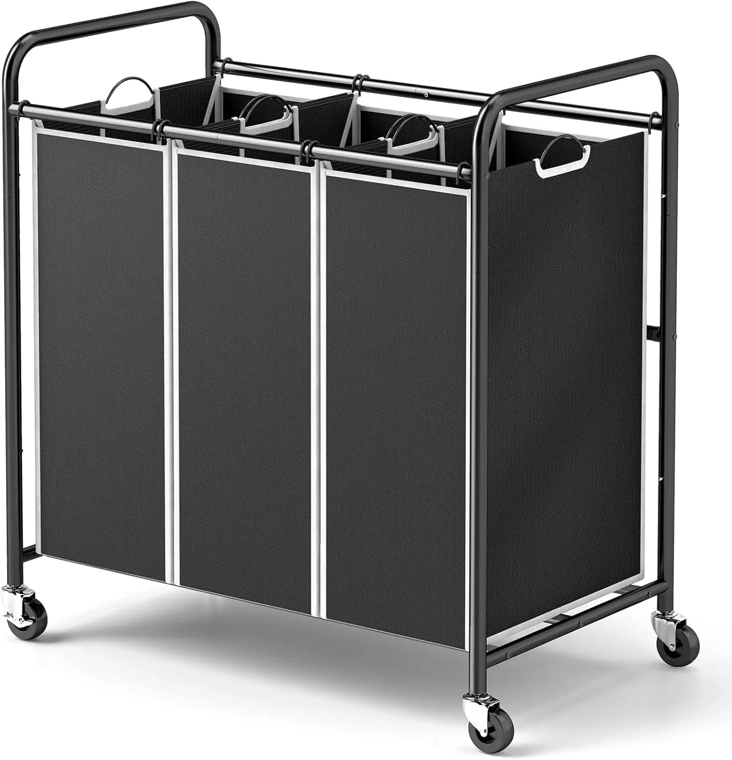 3 compartments with removable bags, Wheels Lockable for Apartments, Sleepers and Families (130L Black)