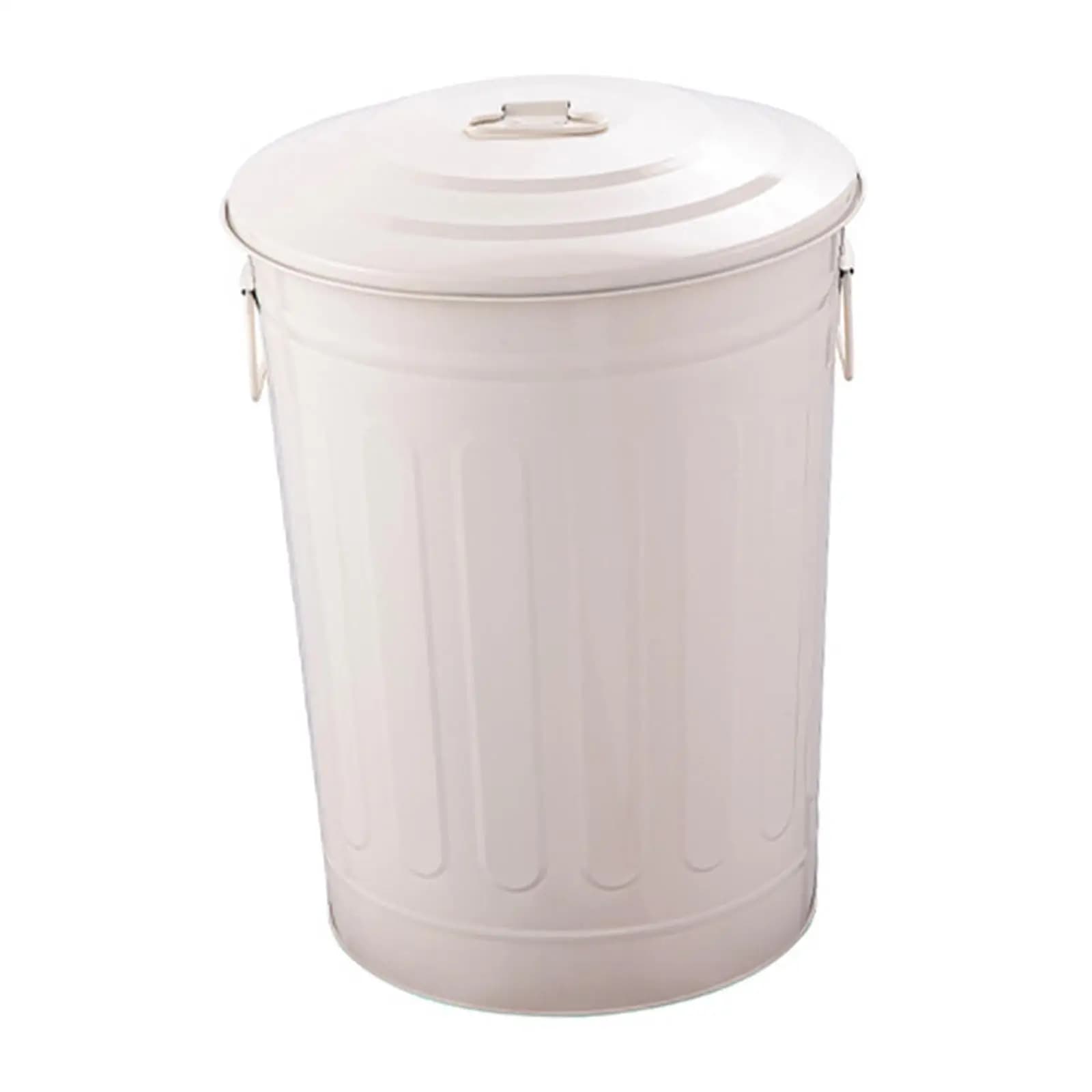 Cestino per Rifiuti in Metallo con Coperchio, Contenitore per Spazzatura in Ferro, Bidone per Compost con Coperchio Sigillato per Giardino, Cucina, Patio, Fattoria