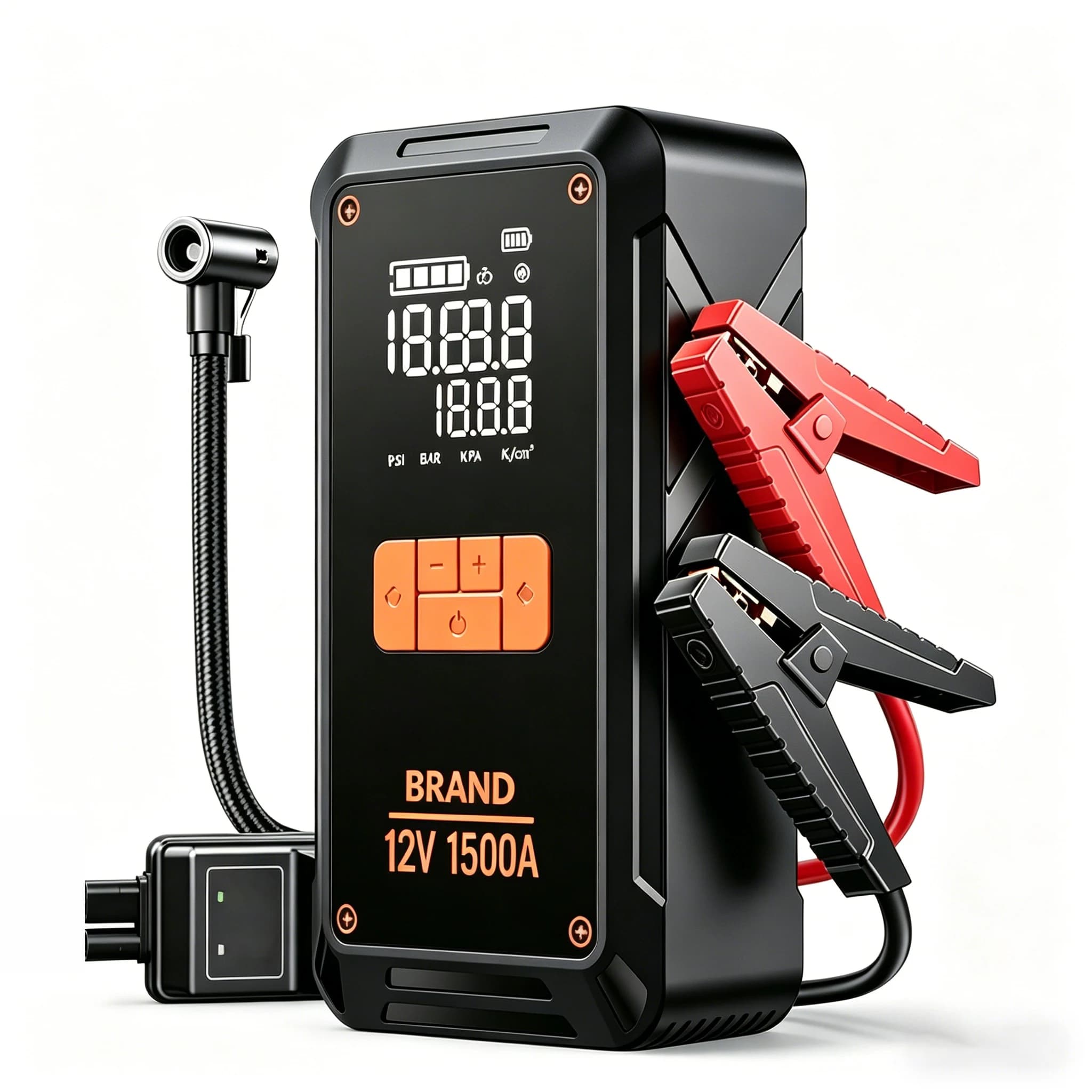 new 10000mAh Battery Booster 1500A Car Jump Starter With Air Compressor 6 in 1 12V Car Jump Starter Power Bank with Light