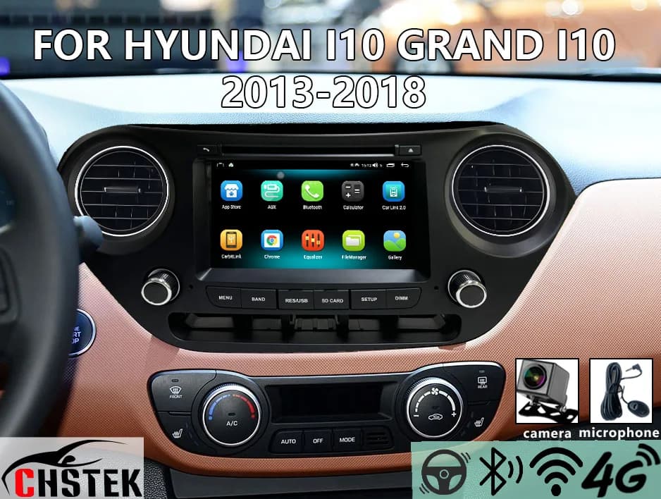CHSTEK 4G GPS WIFI For Hyundai i10 Grand 2013 2014 20152016 2017 2018 Navigation Wireless Carplay DSP RDS Audio Swap Android BT