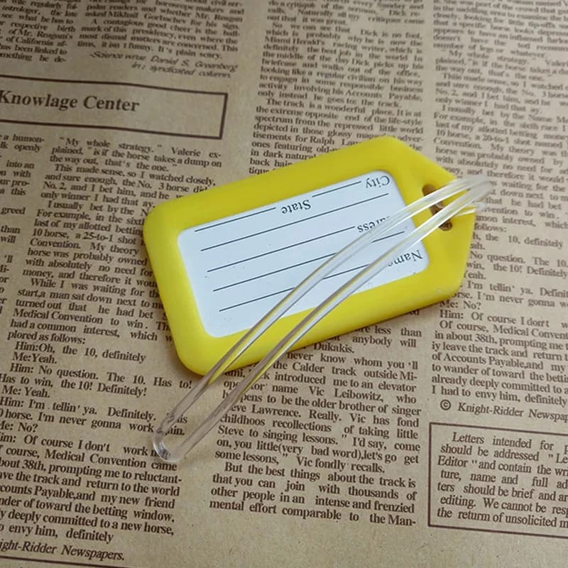 Nuove 50 Etichette da Viaggio in Plastica, Anelli Trasparenti per Borse, Porta Etichette ID per Bagagli, Cordini Portatili, Accessori da Viaggio
