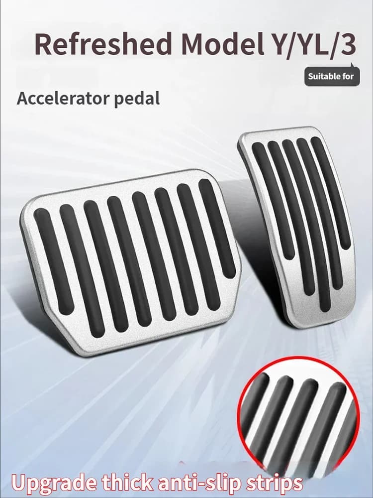 For Tesla Model Y YL 3 2022-2026 Upgrade Foot Pedal Pads Non-slip Accelerator Brake Rest Performance Aluminum Mats Accessories