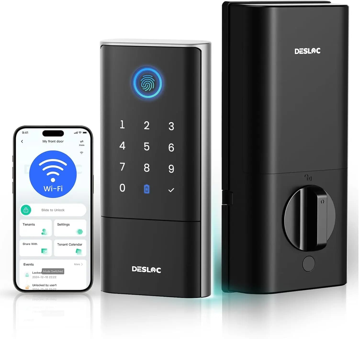 Serratura Intelligente con Impronta Digitale e WiFi, Batteria da 13 Mesi, Impermeabile IP65 per Sicurezza Casa, Affitto e Airbnb