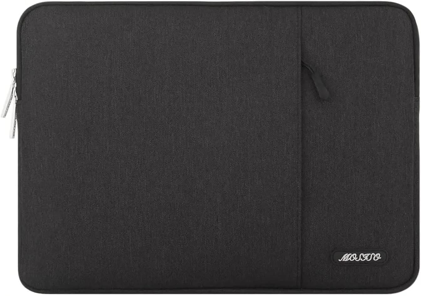 Custodia per laptop da 16 pollici con tasca, compatibile con MacBook Pro, HP, Dell, Acer, Lenovo e ASUS - Nera