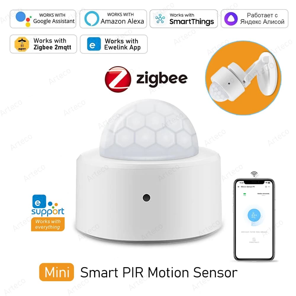 Zigbee 3.0 Smart Pir Motion Sensor Movement Infrared Body Detector Security Alarm Sensor Works with EWelink Home Assistant