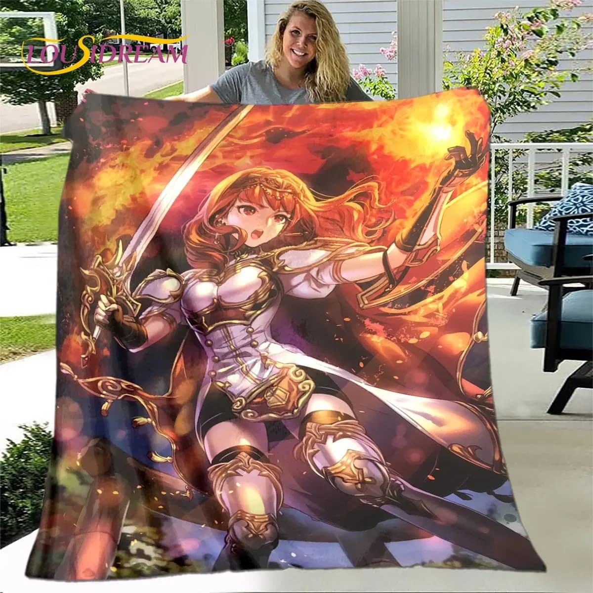 Game Fire Emblem Series Coperta morbida in peluche per giocatori, coperta in flanella per soggiorno, camera da letto, divano letto, copertura da picnic per bambini