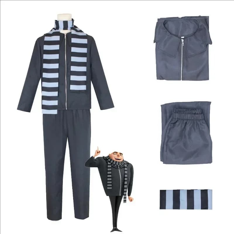 Film vecteur Cosplay Costume Orange Jakect pantalon lunettes tenues ensemble Minion voleur papa Gru Costume Halloween