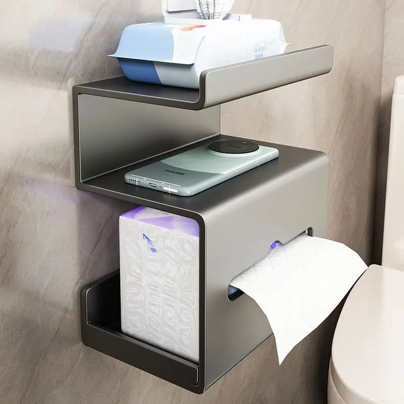 Toilet tissue box, non-punching toilet rack, wall-mounted paper drawing box, toilet roll holder