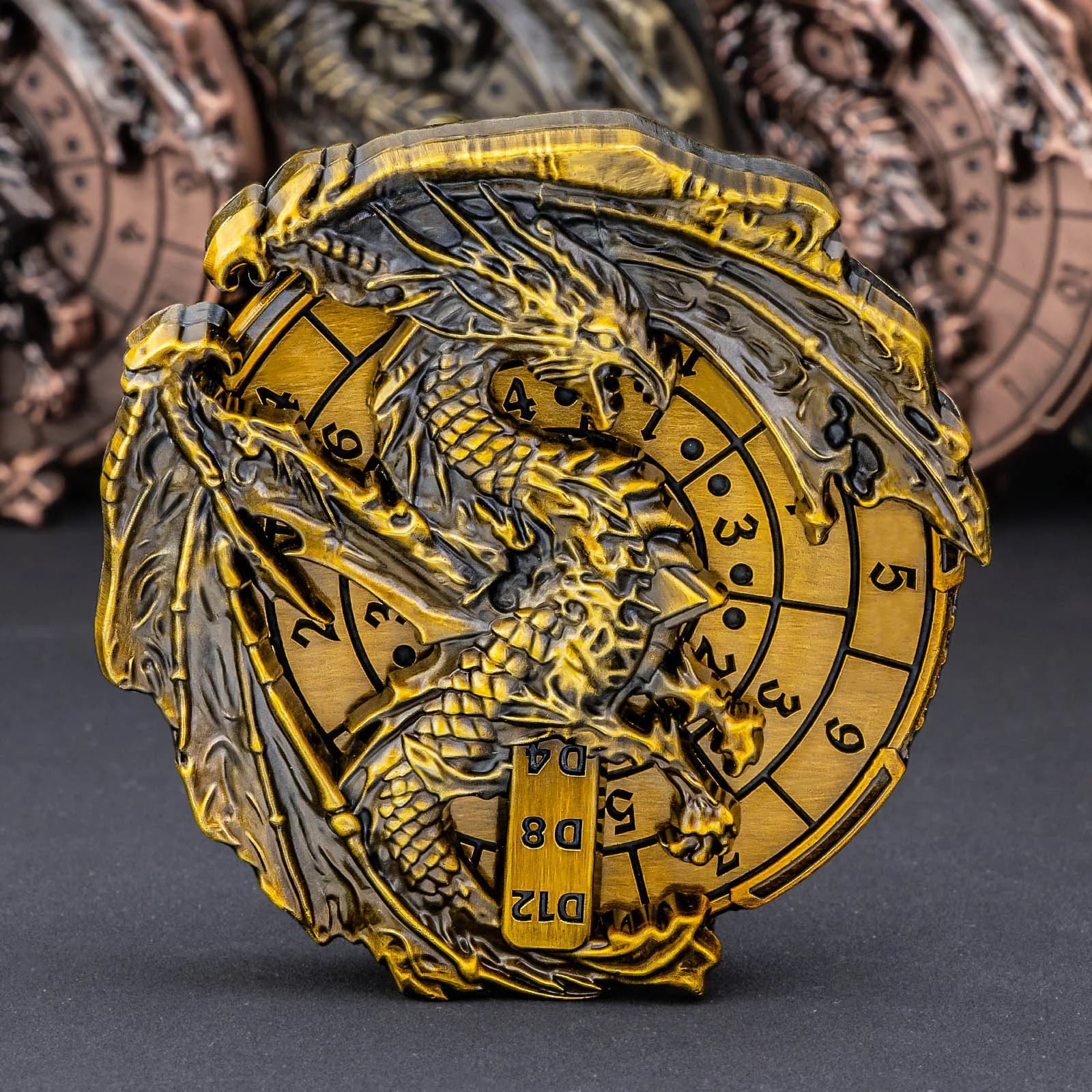 Dadi Fidget Spinner D&D 7 in 1, set di dadi con roulette in metallo DND con confezione regalo, dadi da gioco di ruolo Dungeon e Dragon