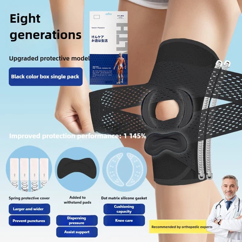 Ginocchiere sottili e traspiranti con menisco di ottava generazione, sport da corsa, ginocchiere pressurizzate antiscivolo per alpinismo