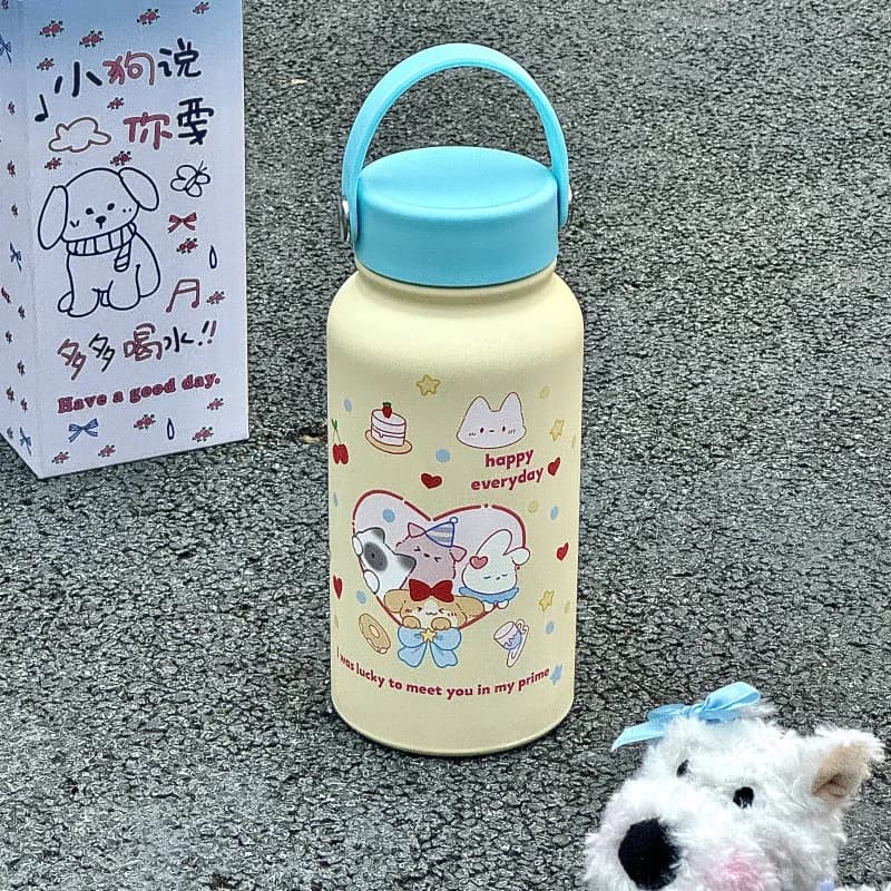 Nuova tazza sottovuoto da 900 ml Blue Star Puppy Bottiglia d'acqua isolata Tazza termica portatile per auto in acciaio inossidabile